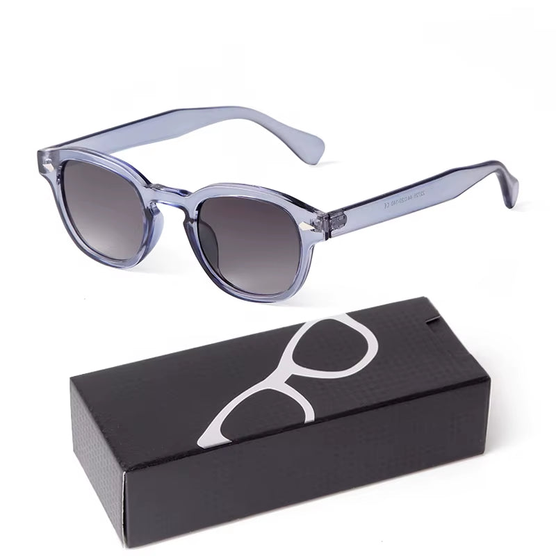 Fashion Gradient Blue Small round Sunglasses for Women Men Brand Designer Vintage Tortoise Square Sun Glasses Lunettes De Soleil