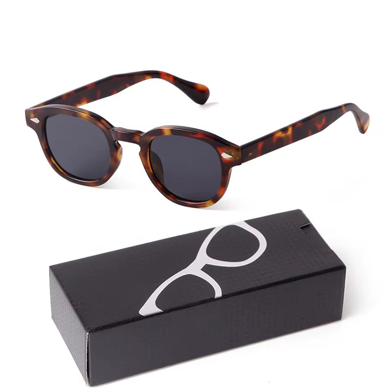 Fashion Gradient Blue Small round Sunglasses for Women Men Brand Designer Vintage Tortoise Square Sun Glasses Lunettes De Soleil