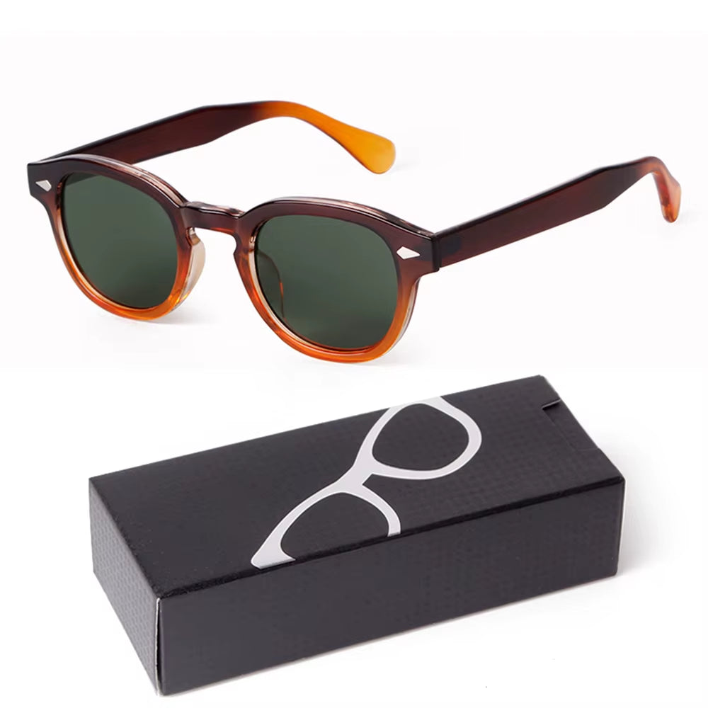 Fashion Gradient Blue Small round Sunglasses for Women Men Brand Designer Vintage Tortoise Square Sun Glasses Lunettes De Soleil